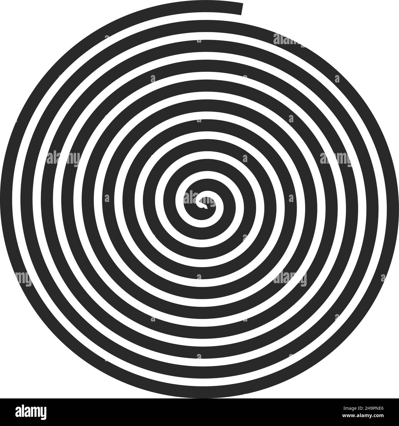 Spiral motion illusion. Black round helix shape Stock Vector Image