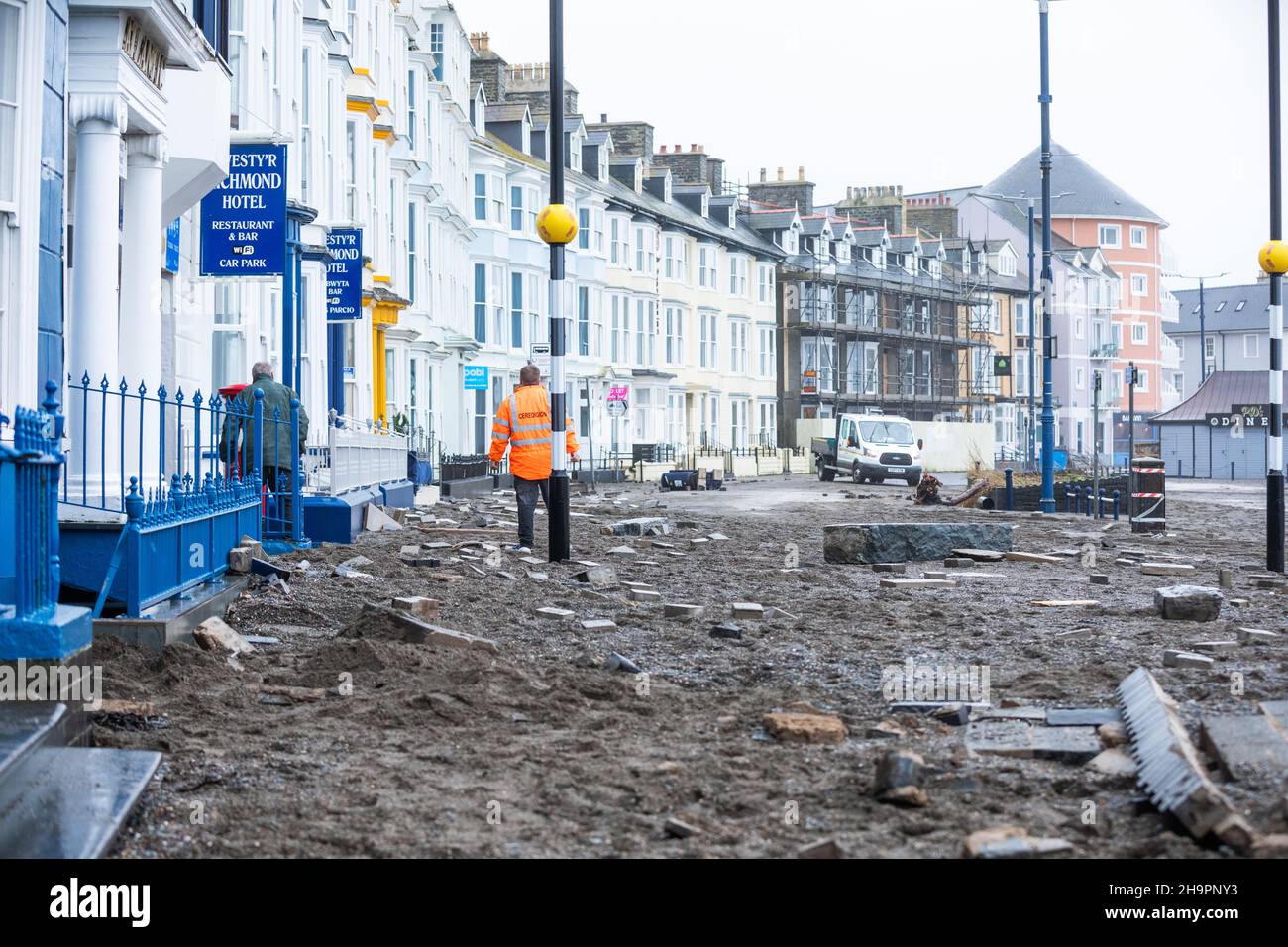 Aberystwyth storm damage hi-res stock photography and images - Alamy
