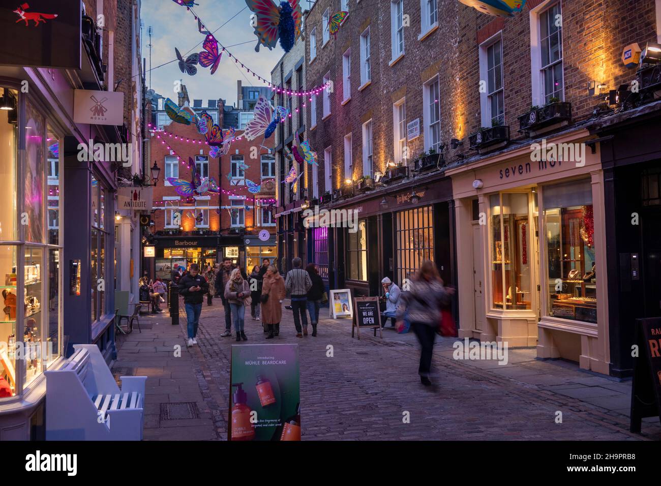 UK, England, London, Carnaby, Newburgh Street at Christmas Stock Photo