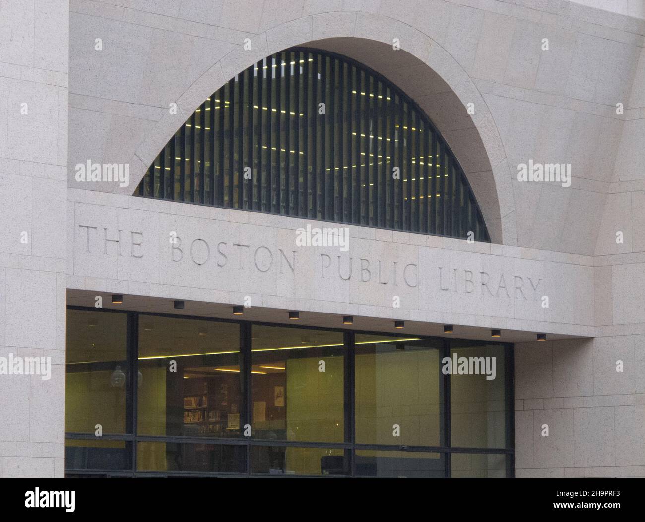 Boston Public Library Boylston Street entrance Stock Photo Alamy