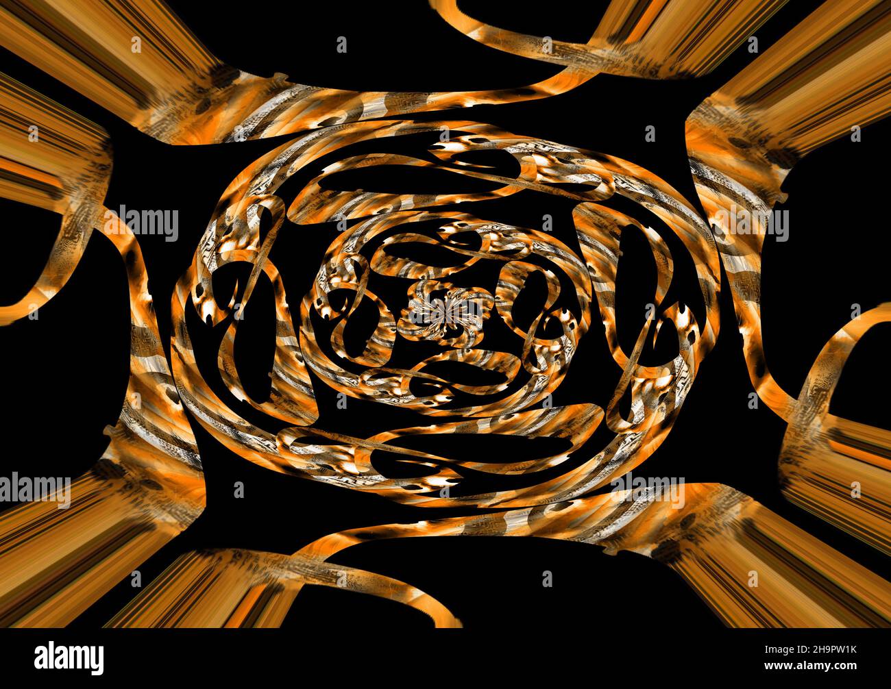 Abstract electrifying lines, smoky fractal pattern, digital ...