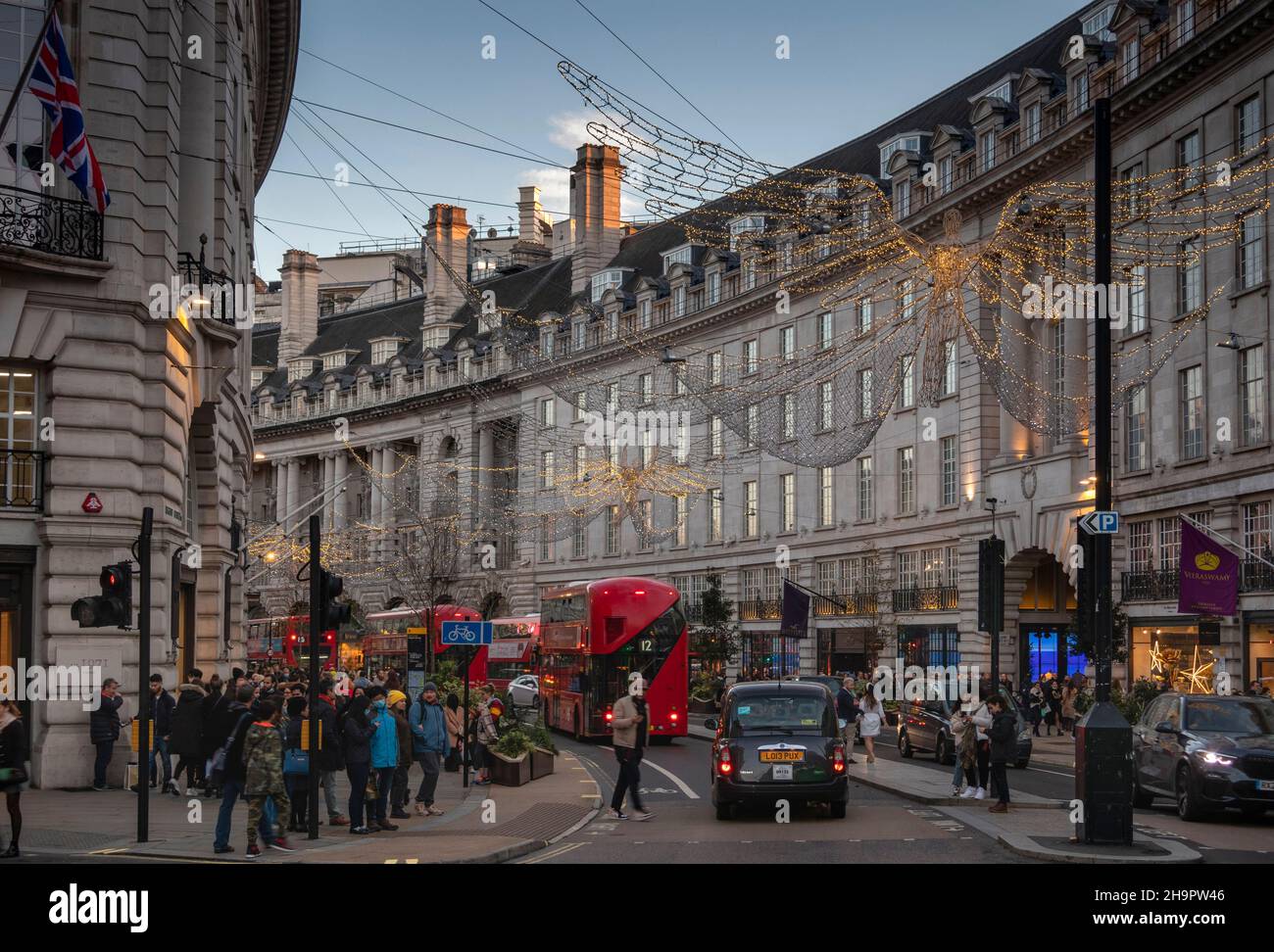 UK, England, London, Regent Street, Christmas illuminations Stock Photo