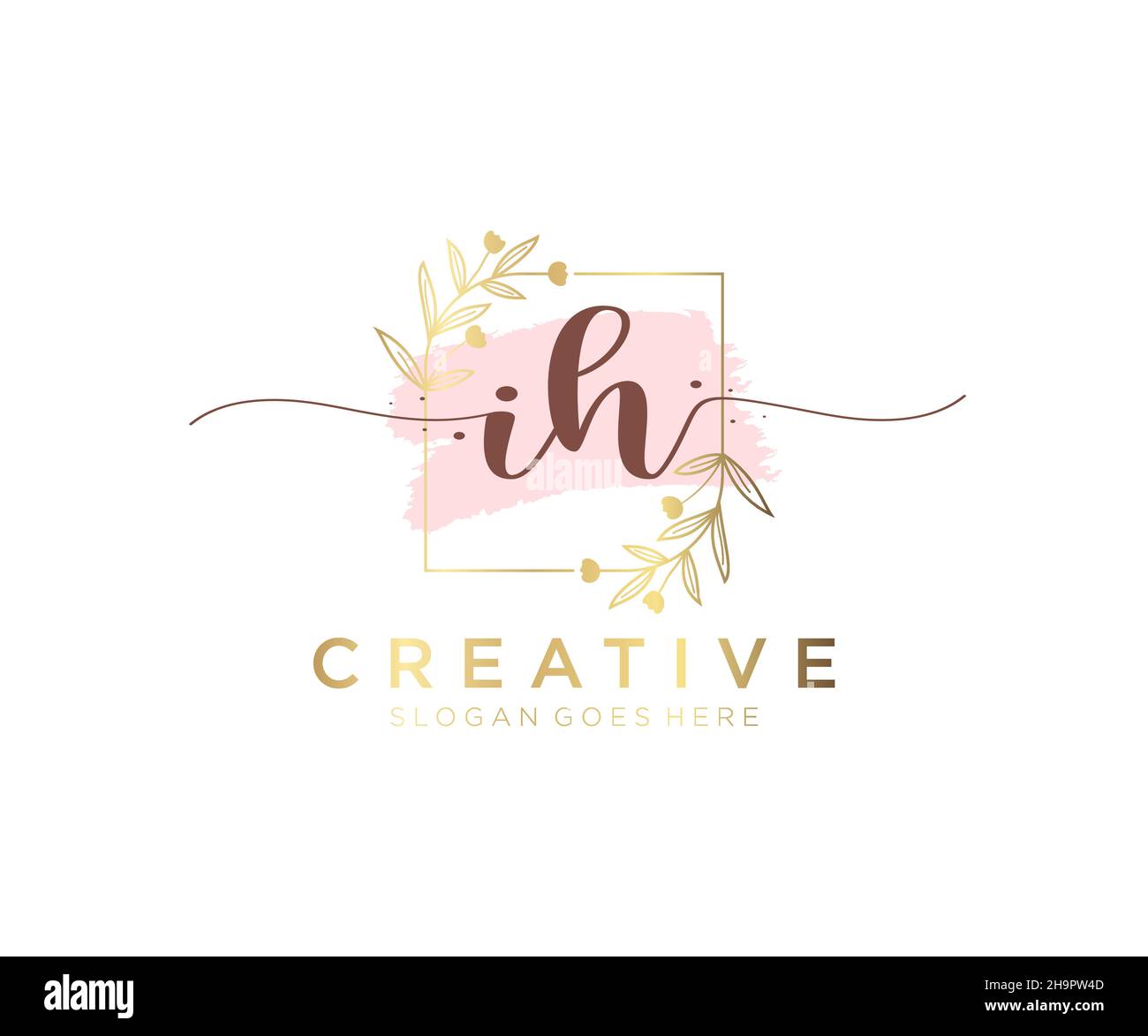 IH feminine logo. Usable for Nature, Salon, Spa, Cosmetic and Beauty ...