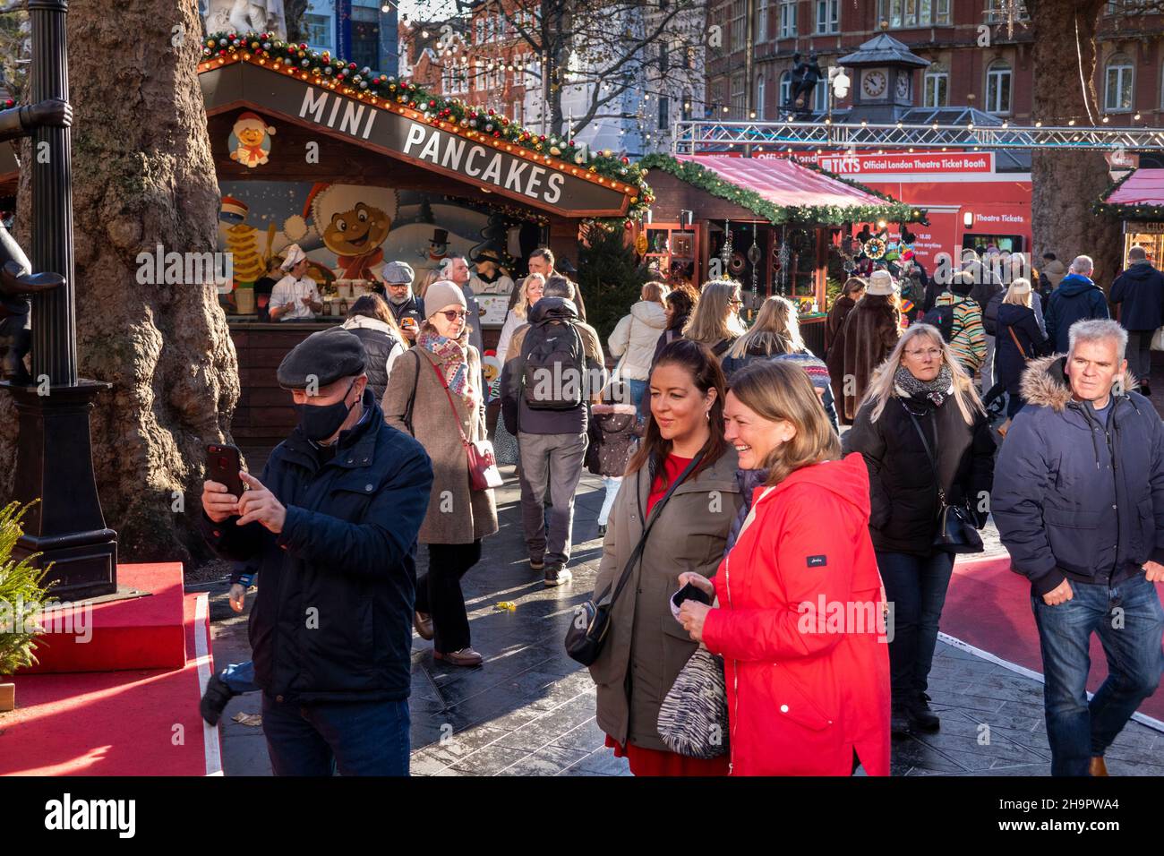 UK, England, London, Leicester Square at Christmas Stock Photo