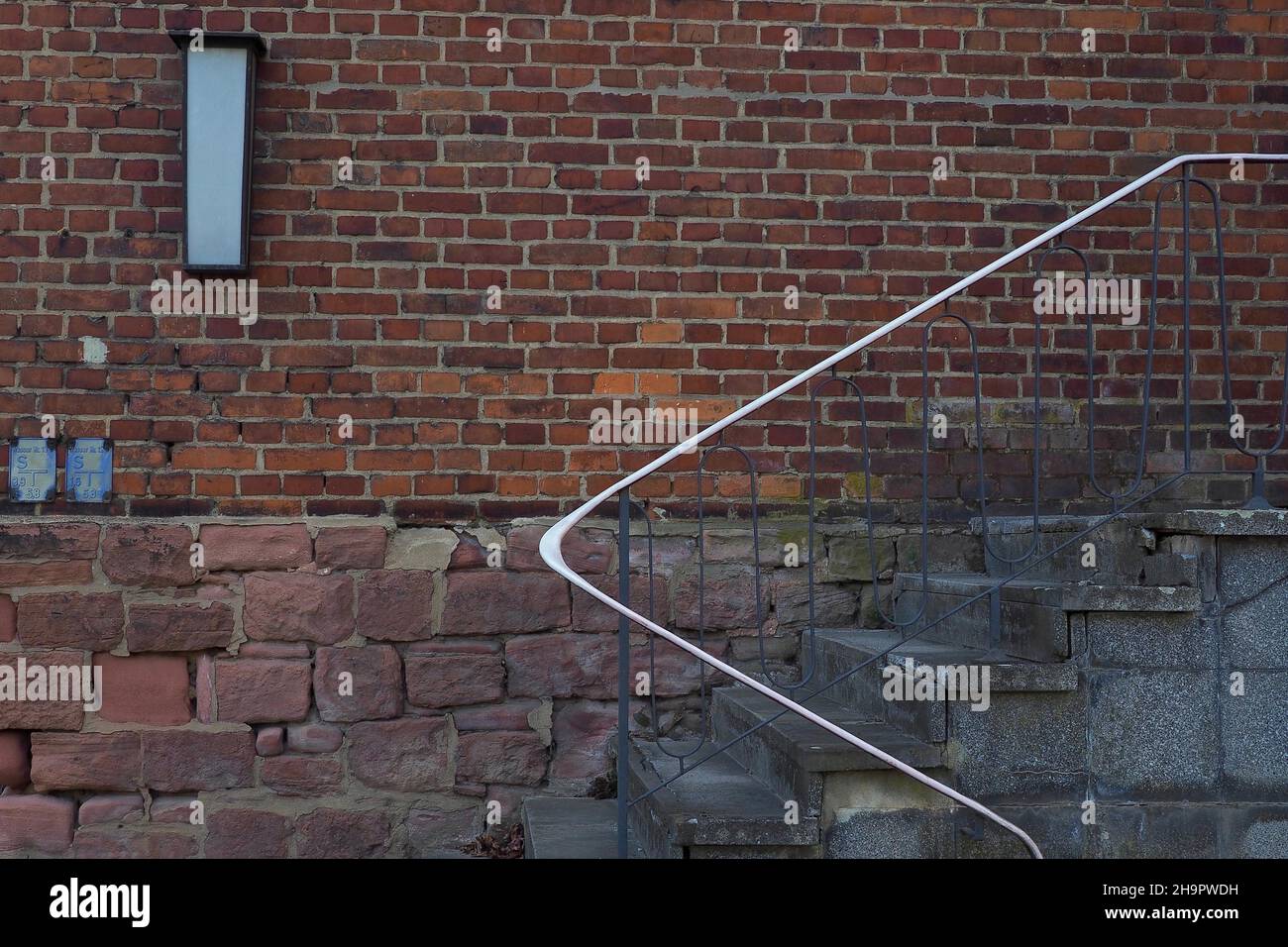 Red brick factory with railing hi-res stock photography and images - Alamy