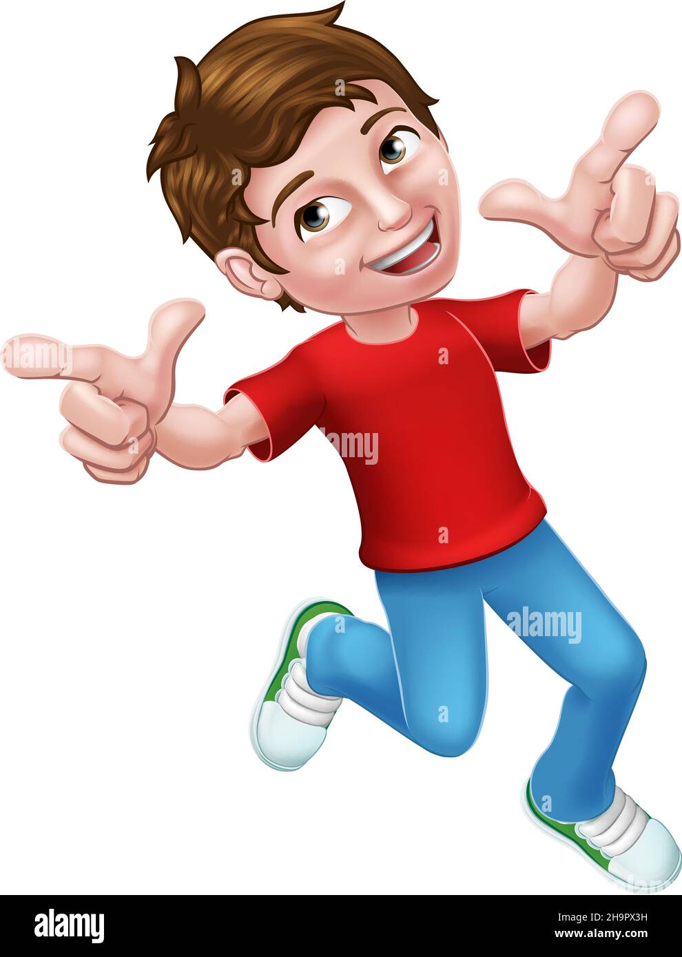 Happy Boy Kid Child Cartoon Character Stock Vector