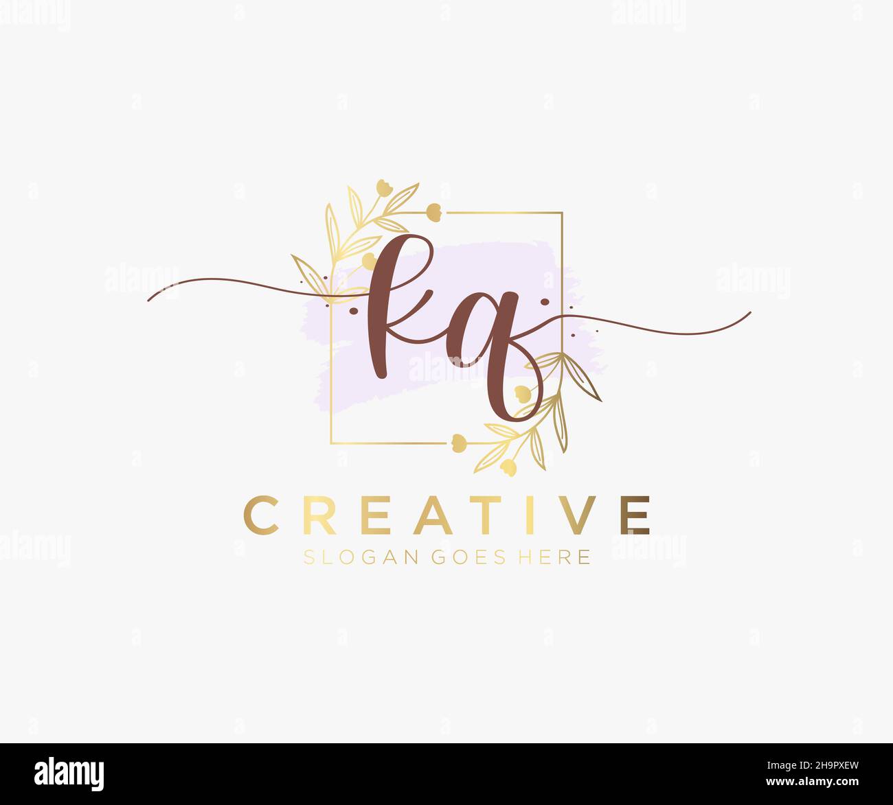 KQ feminine logo. Usable for Nature, Salon, Spa, Cosmetic and Beauty ...