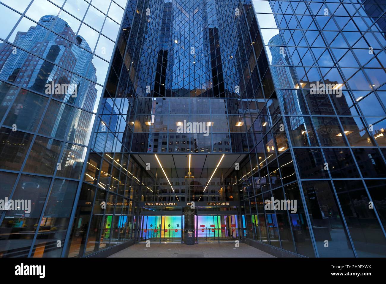 Entrance of a modern building, Montreal, Province of Quebec, Canada Stock Photo