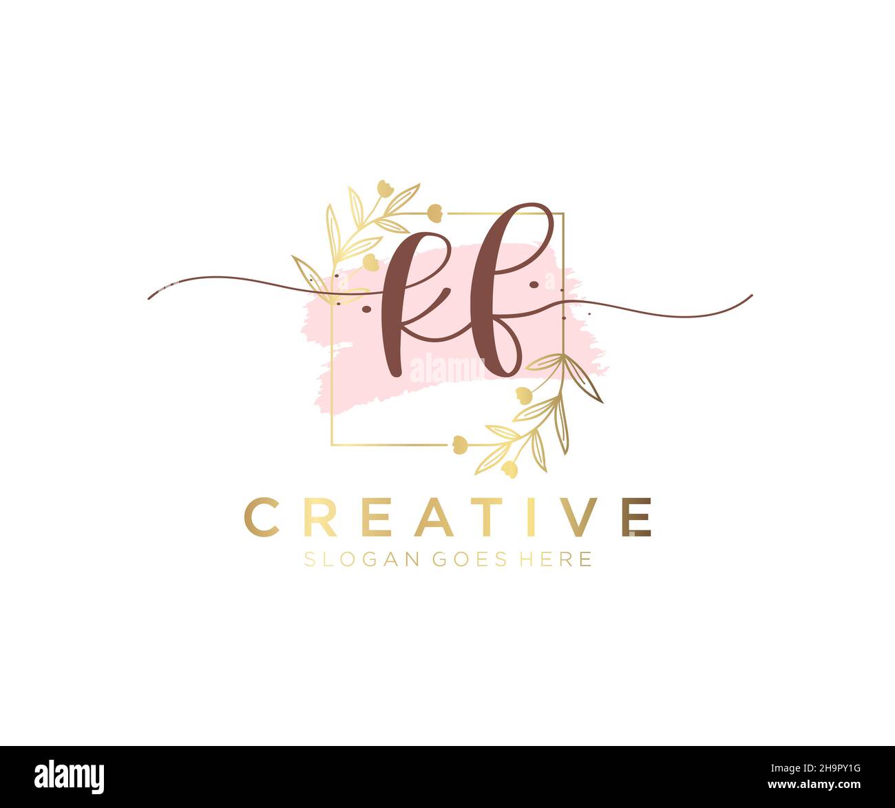 KF feminine logo. Usable for Nature, Salon, Spa, Cosmetic and Beauty ...