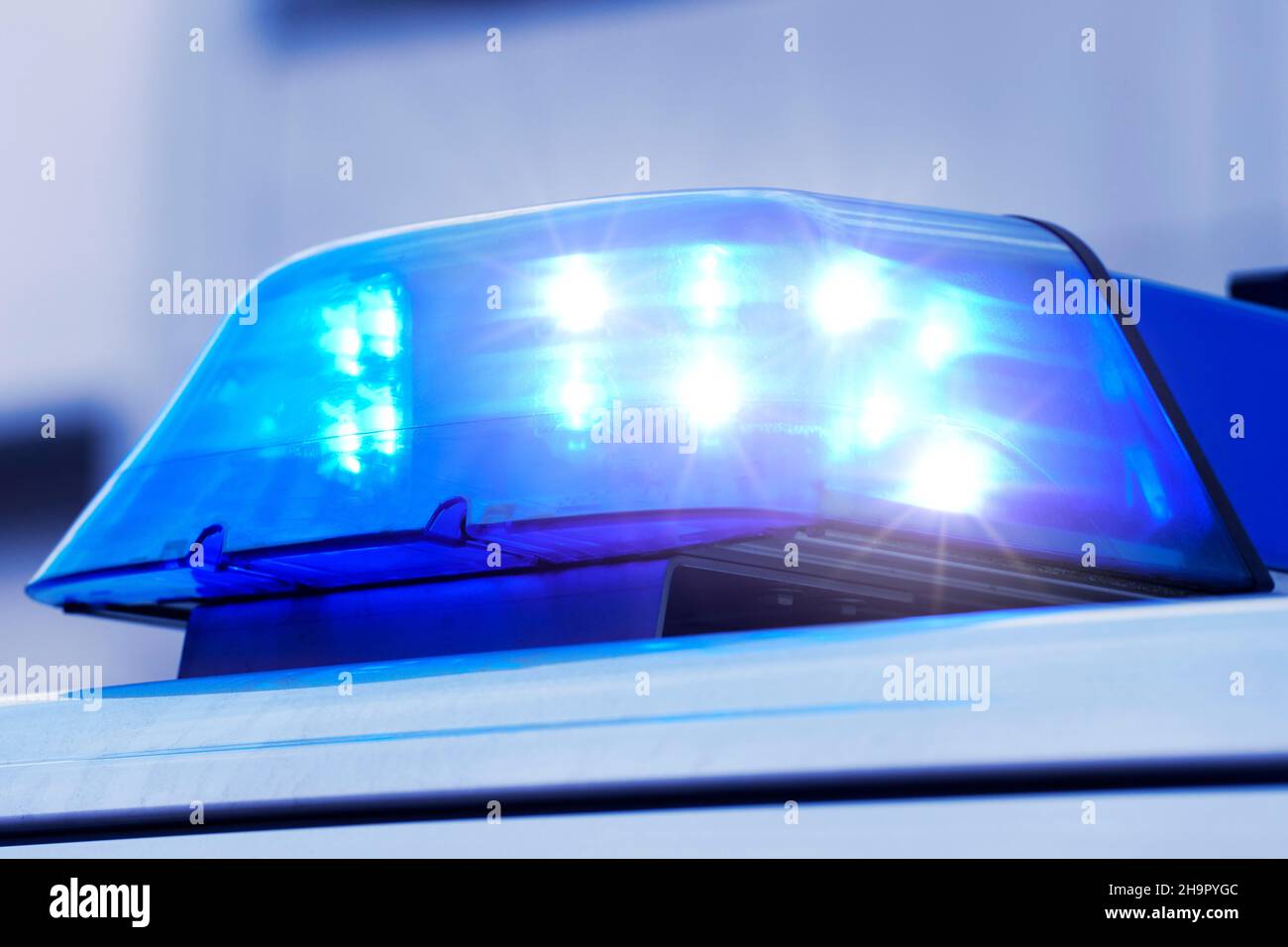 Patrol car, police, with front flashers, LED light, blue light, Germany Stock Photo