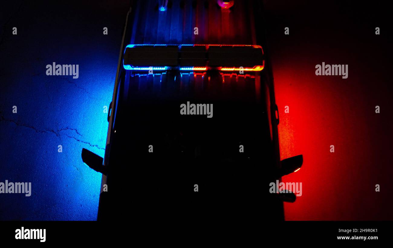 Police SUV with Lights ON Stock Photo