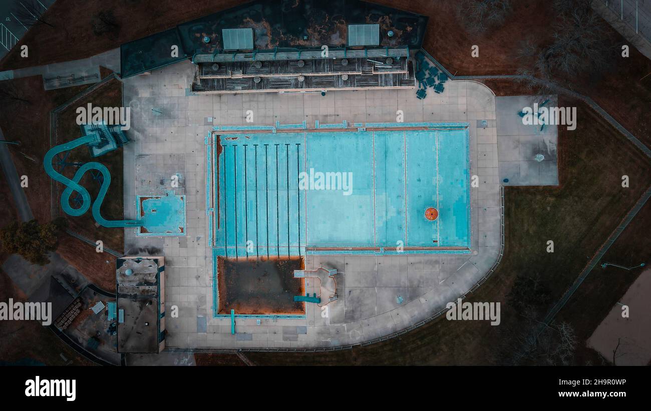 Aerial View of Community Water Park Stock Photo