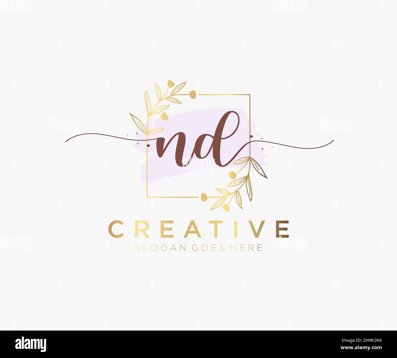 ND feminine logo. Usable for Nature, Salon, Spa, Cosmetic and Beauty Logos. Flat Vector Logo Design Template Element. Stock Vector