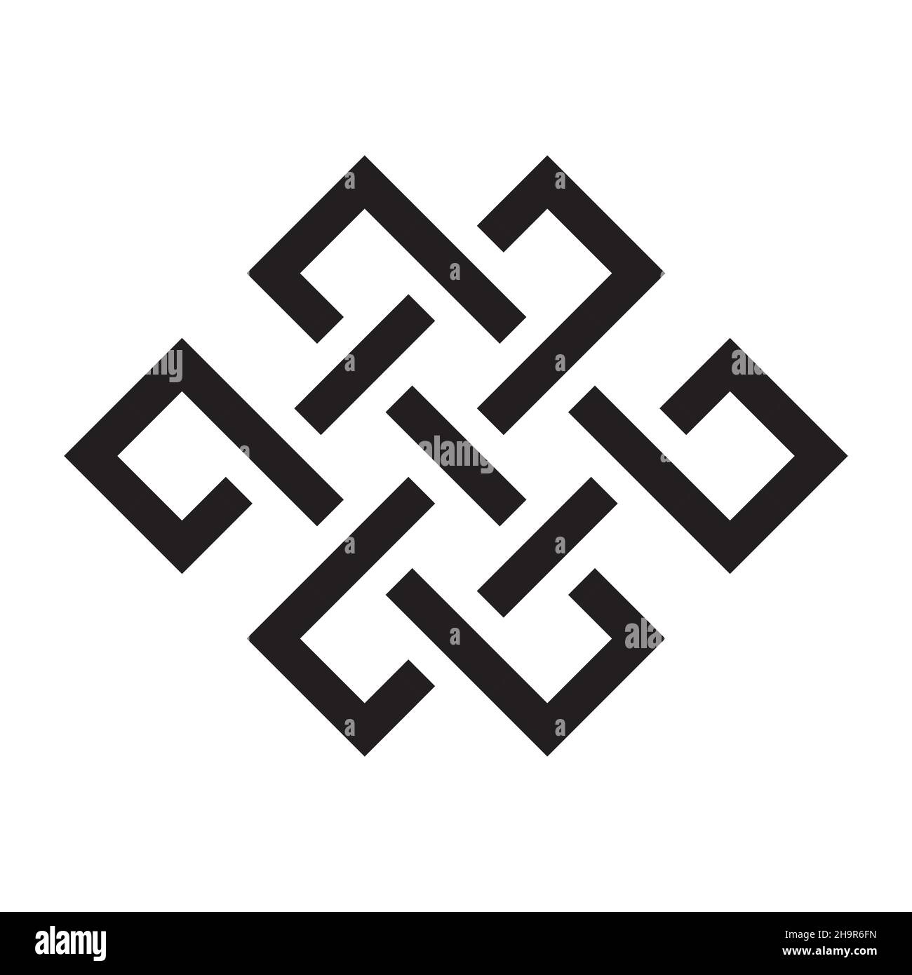 Endless knot - black vector symbol Stock Vector