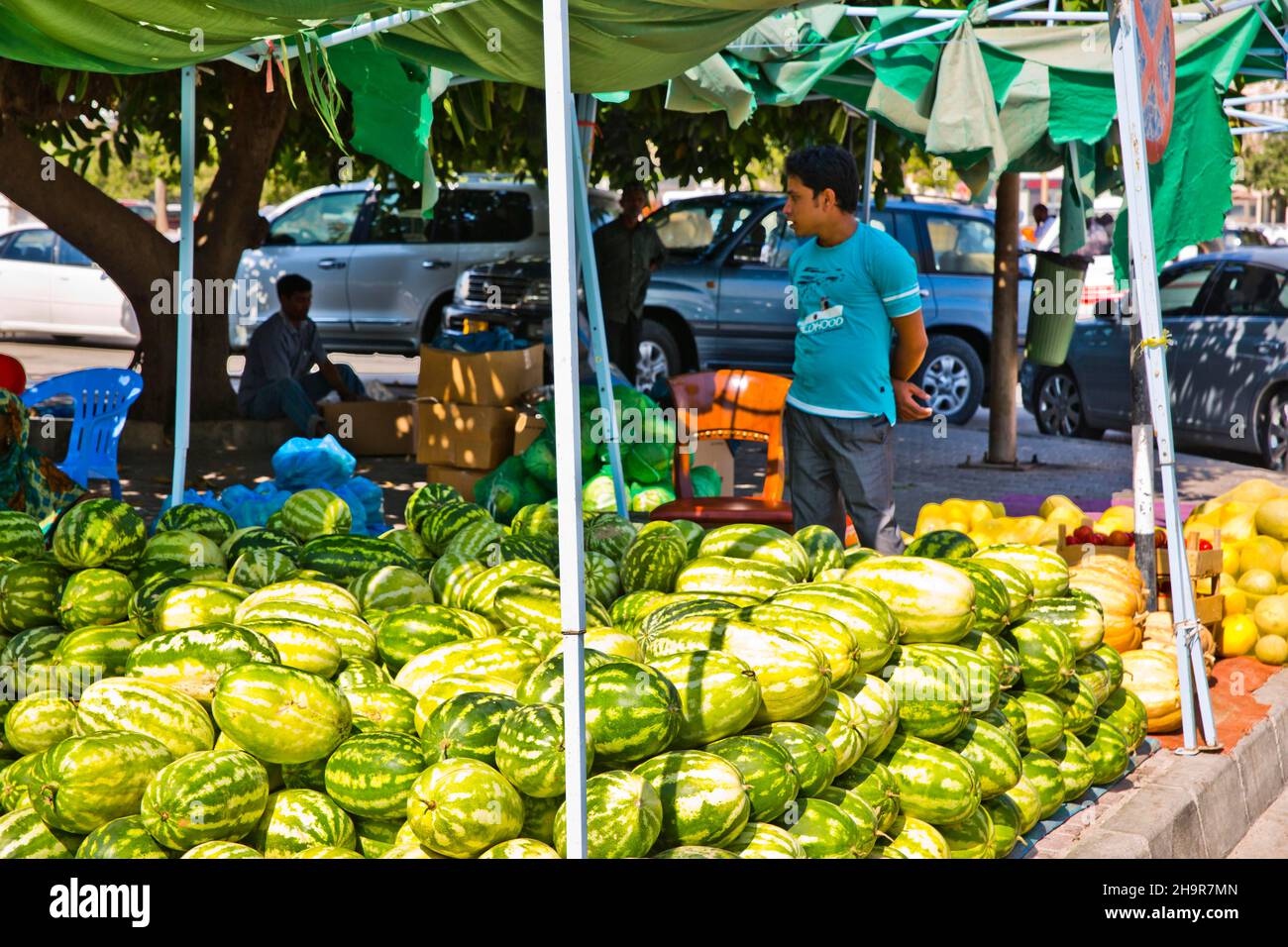 Vegetable Souk, Salalah, Salalah, Dhofar, Oman Stock Photo