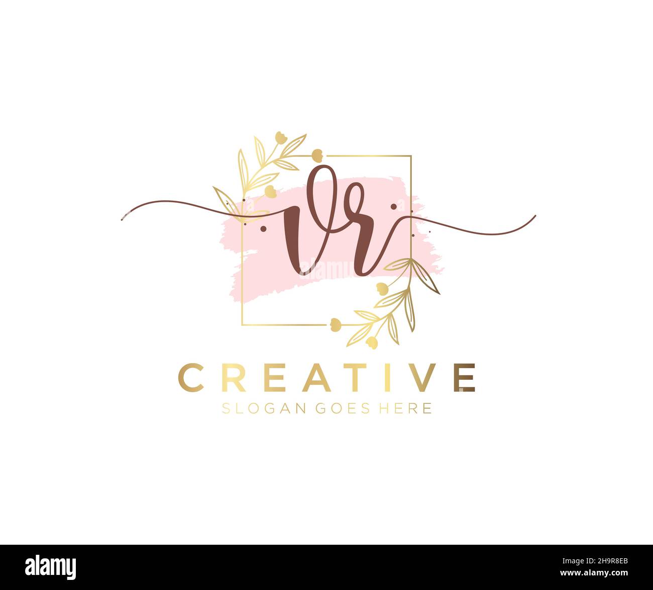VR feminine logo. Usable for Nature, Salon, Spa, Cosmetic and Beauty ...
