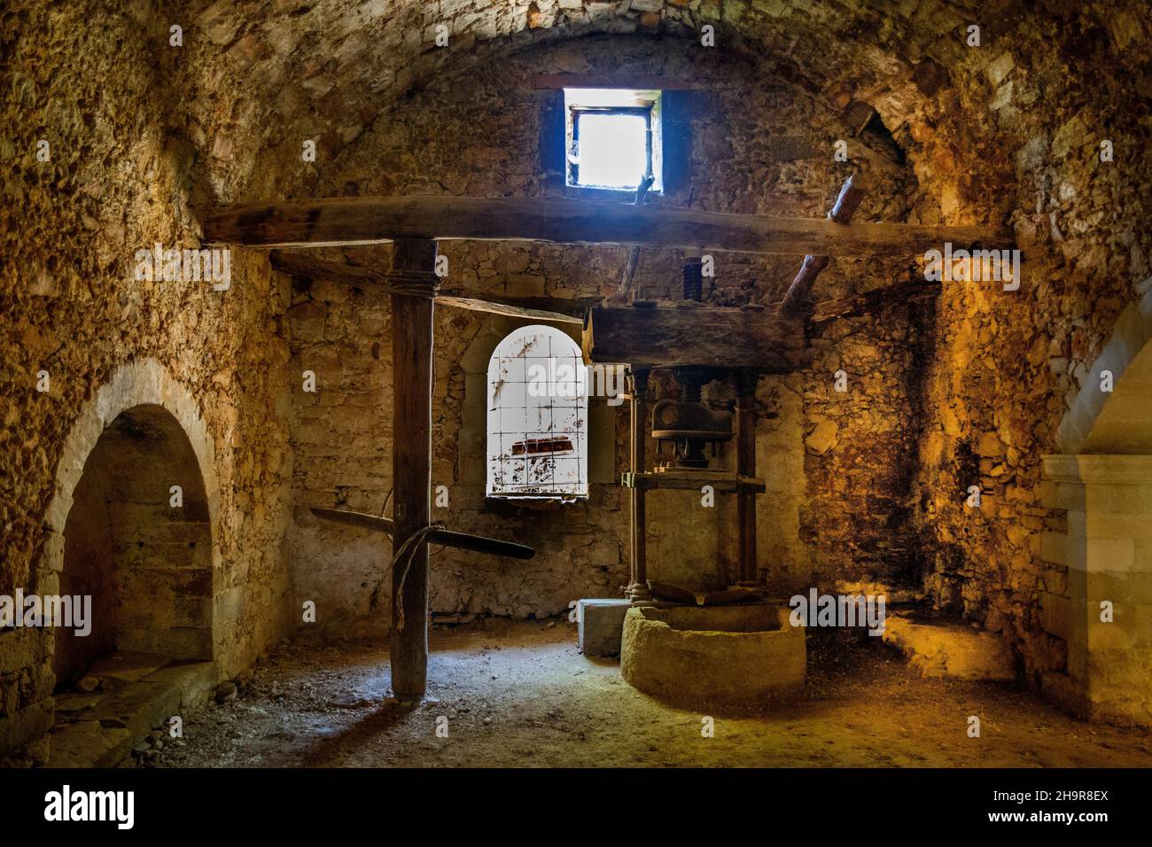 Ruin of an old oil mill, Gavalochori village with its original