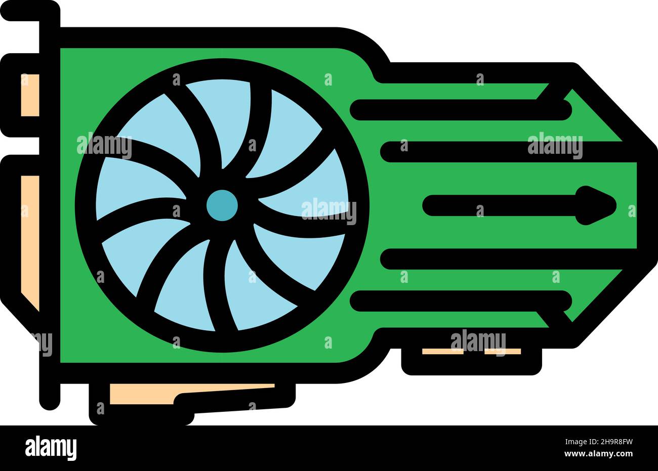 Display card icon. Outline display card vector icon color flat isolated ...