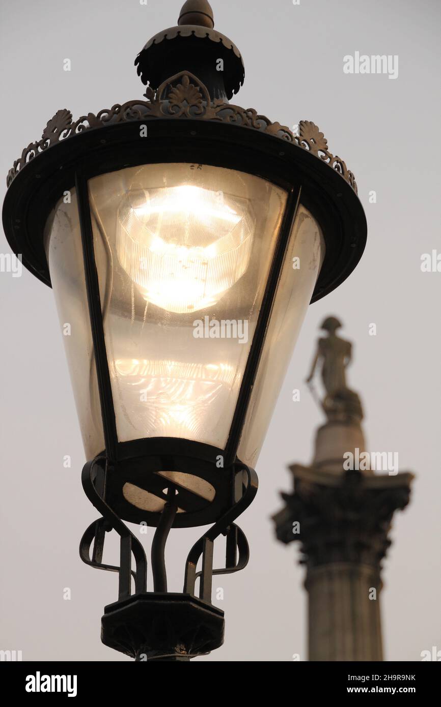 Vertical shot of a street light with beautiful vintage patterns on it ...