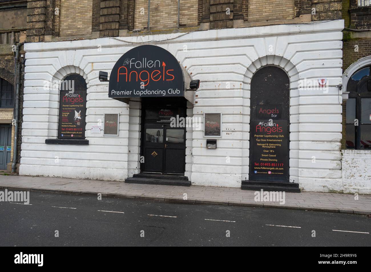 A view of the Fallen Angels lap dancing club in Great Yarmouth Stock Photo