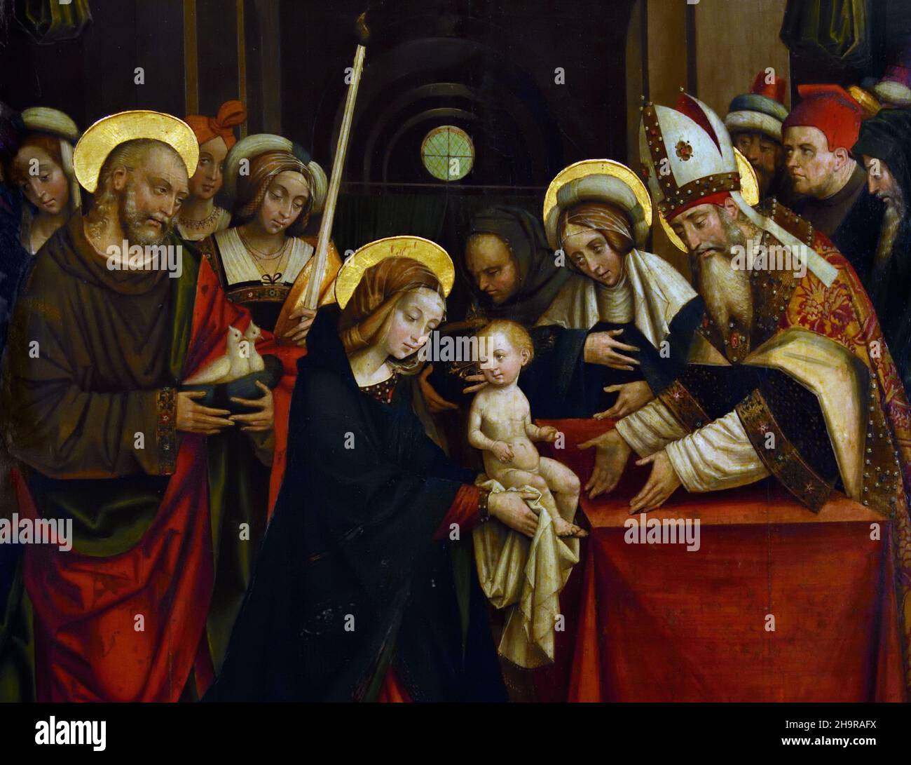 Defendente Ferrari's Presentation of Jesus in the Temple, 1525-1530,  cute little Jesus. Italy, Italian. Stock Photo