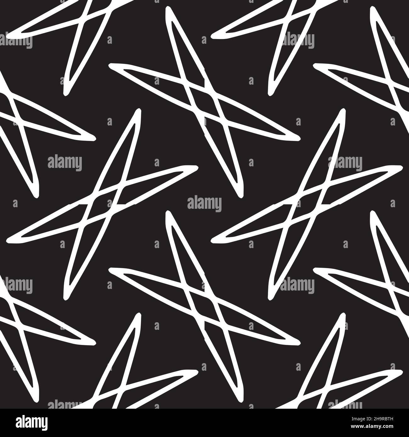 Abstract vector seamless pattern background in classic black and white Stock Vector