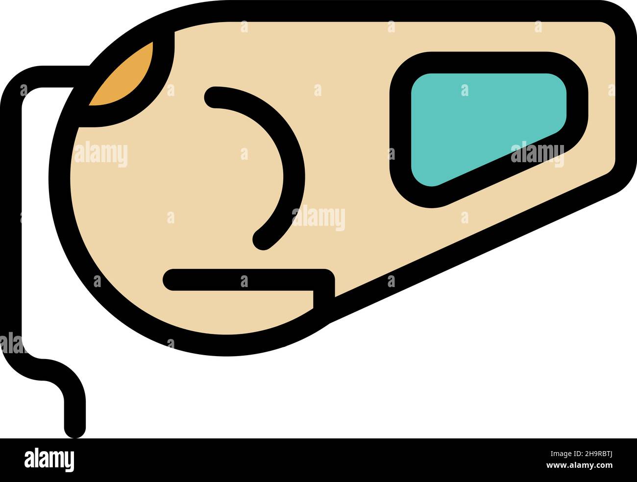 Retractable hook leash icon. Outline retractable hook leash vector icon color flat isolated Stock Vector