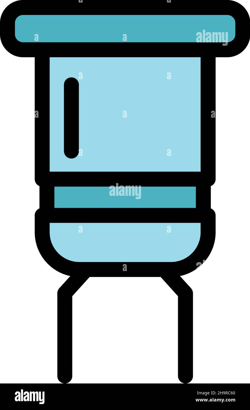 Capacitor icon. Outline capacitor vector icon color flat isolated Stock Vector