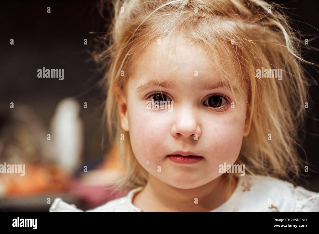 Crying child portrait. Stock Photo