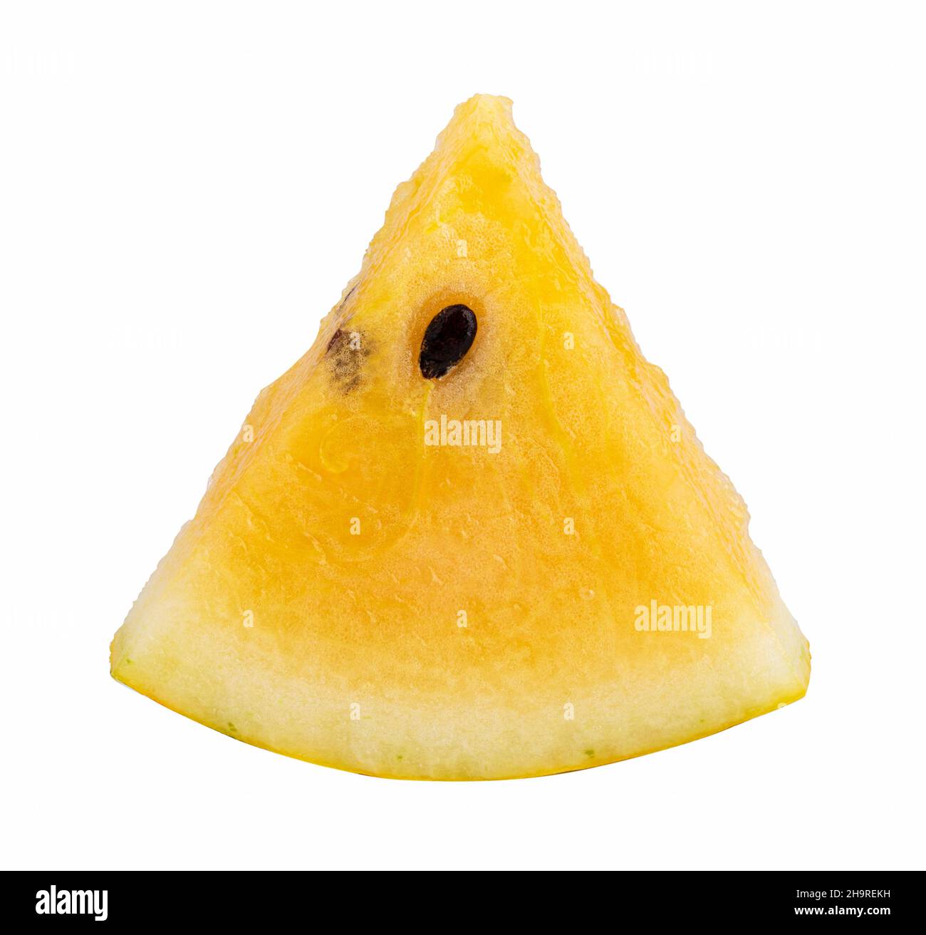 Yellow watermelon isolated on white background. Clipping path Stock Photo