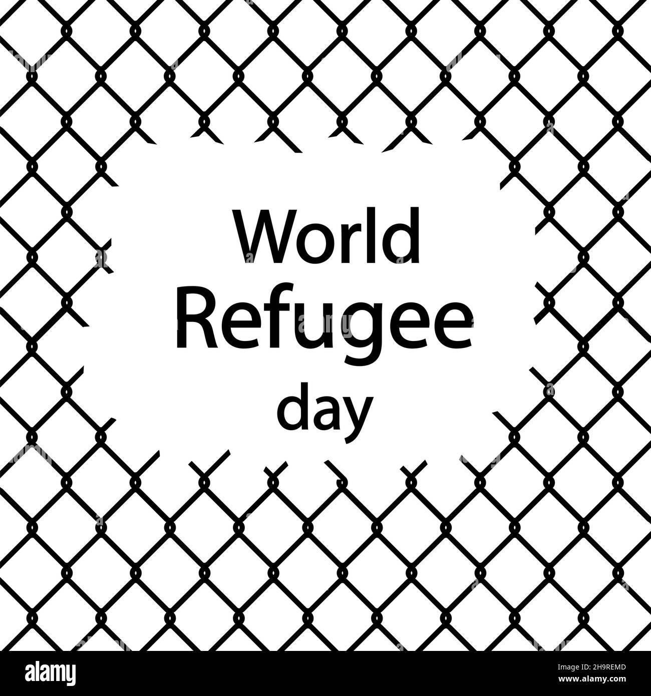 World Refugee day. Lattice silhouette. Stock Vector