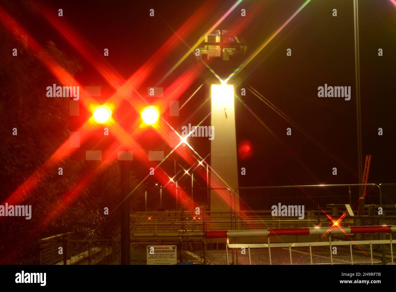 warning lights flashing warning motorists of selby swingbridge open