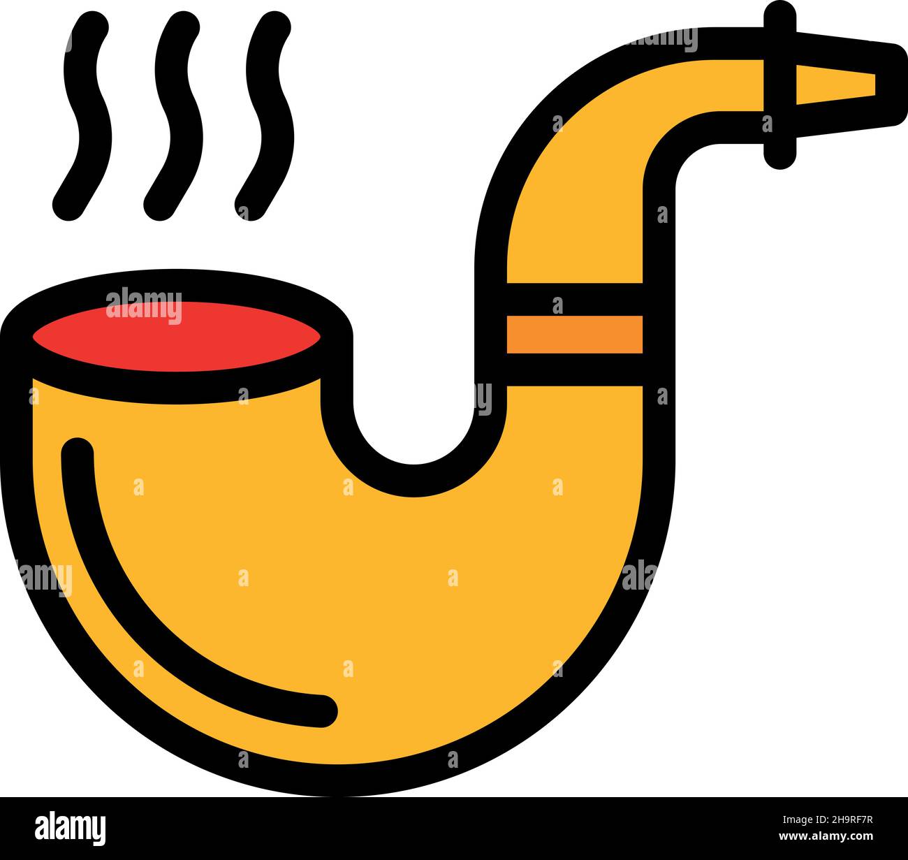 Man smoking pipe icon. Outline man smoking pipe vector icon color flat isolated Stock Vector