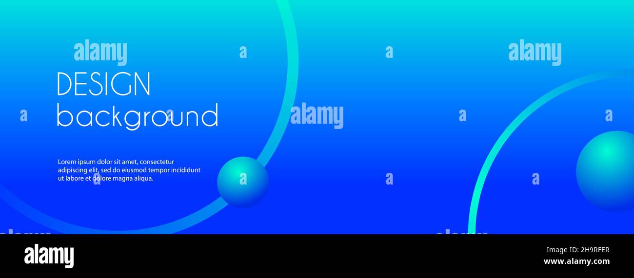 Blue gradient long vector banner. Minimal abstract background with