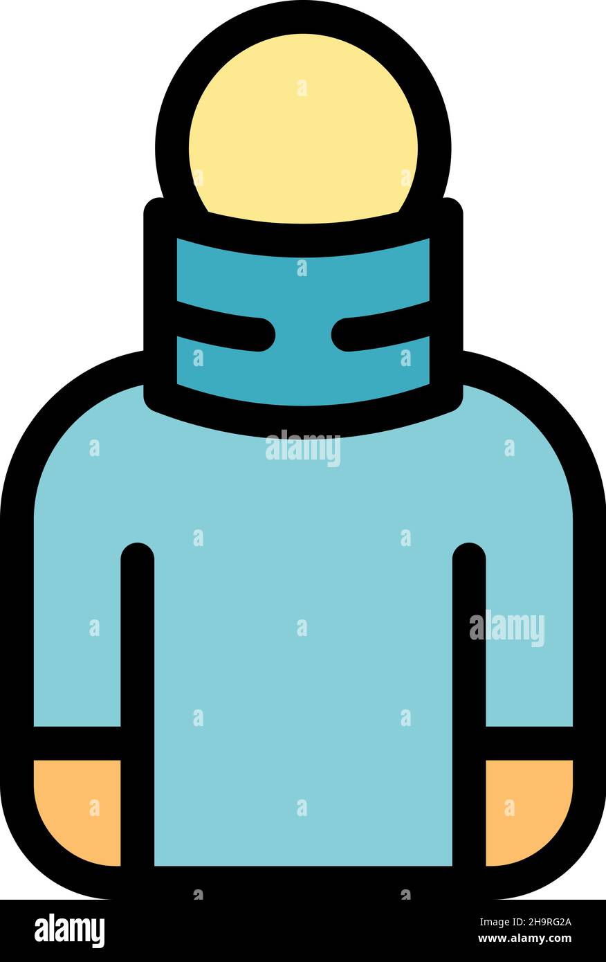 Neck trauma icon. Outline neck trauma vector icon color flat isolated ...