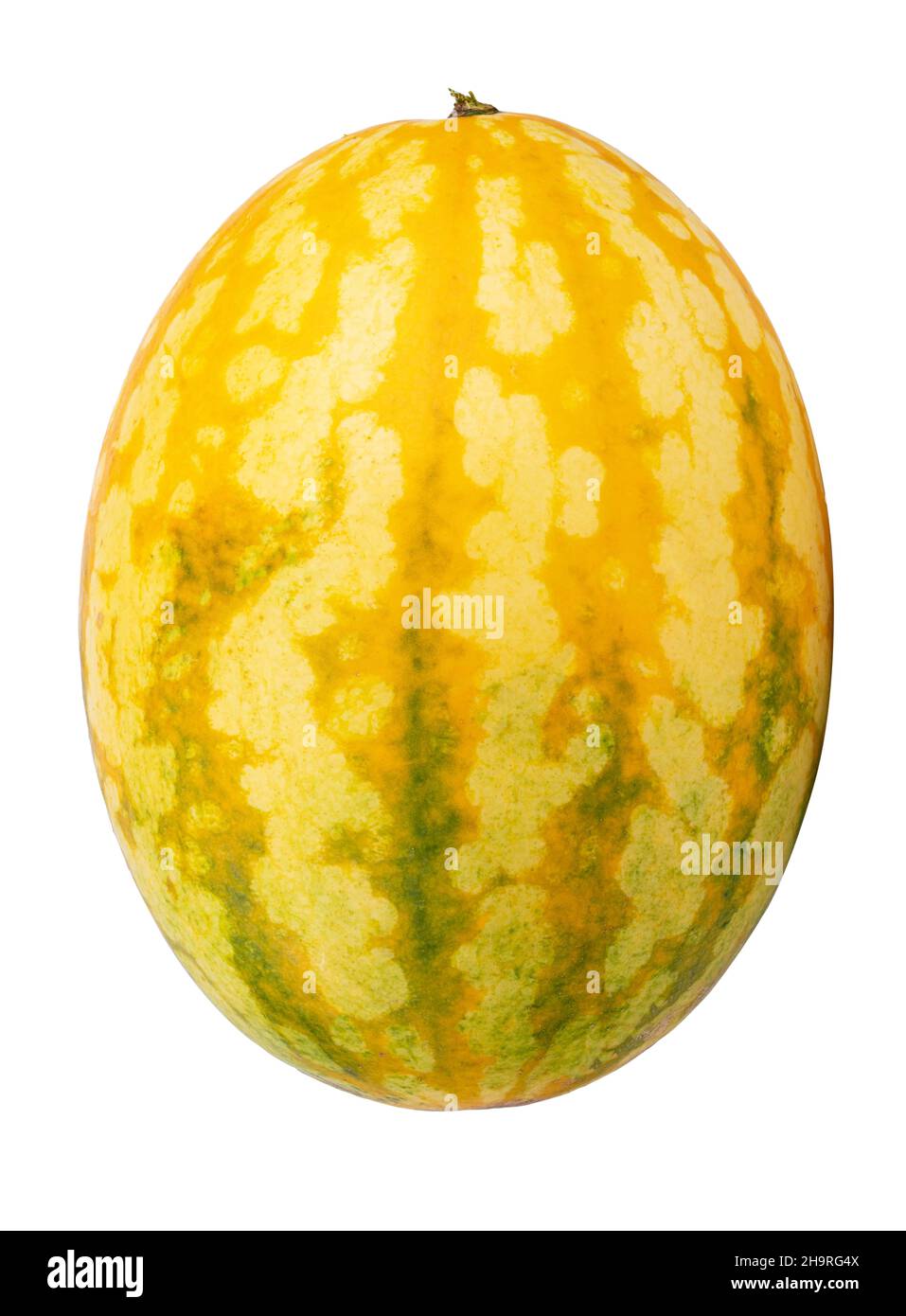 Yellow watermelon isolated on white background. Clipping path Stock Photo