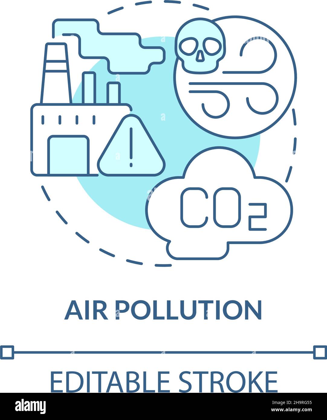 Air pollution turquoise blue concept icon Stock Vector Image & Art - Alamy
