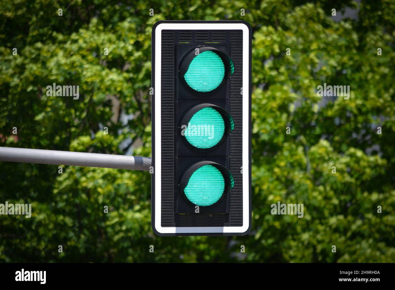 Traffic lights - green color Stock Photo