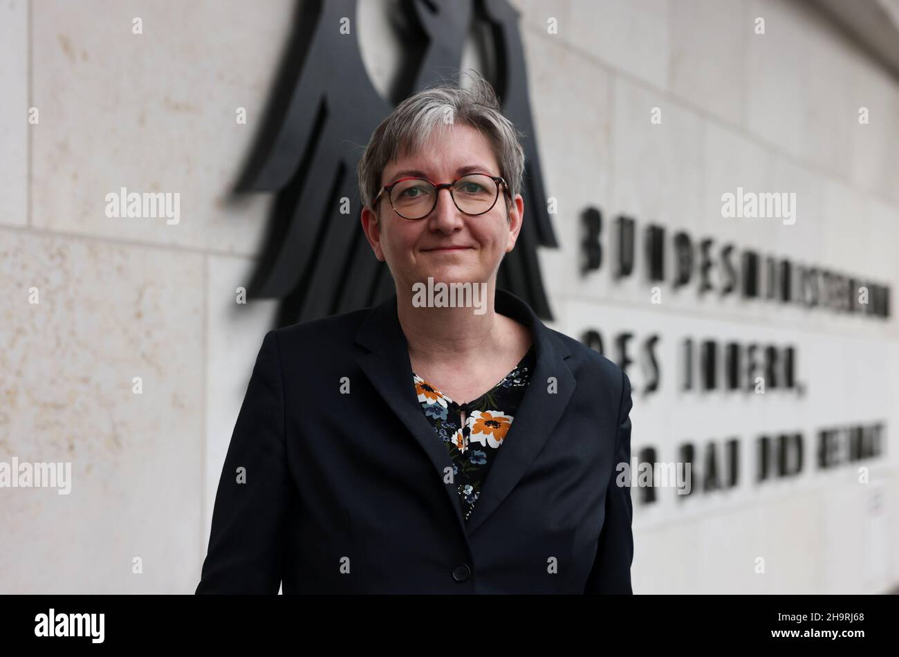 New German Housing Minister Klara Geywitz poses for a picture during a handover ceremony in Berlin, Germany, December 8, 2021. REUTERS/Christian Mang Stock Photo
