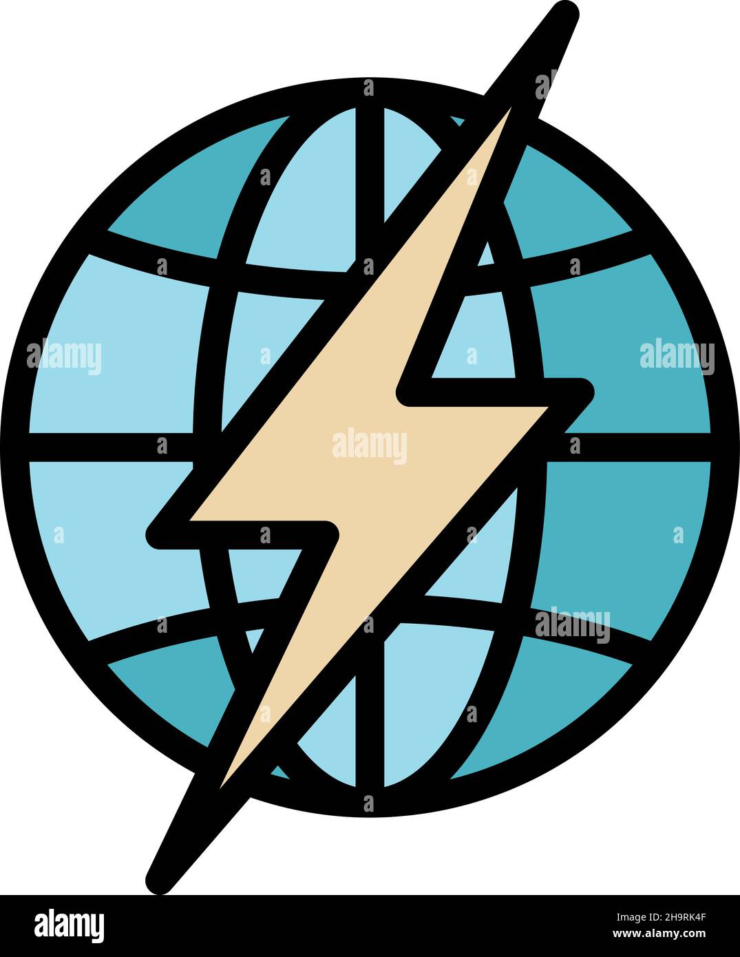 Fast planet warming icon. Outline fast planet warming vector icon color ...