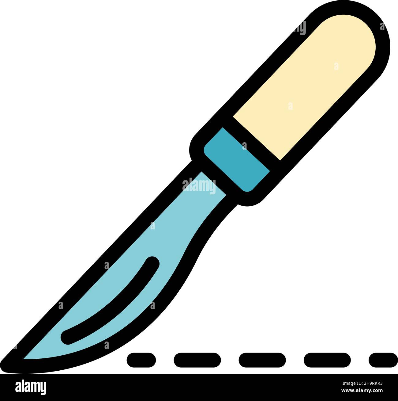 Chirurgical scalpel icon. Outline chirurgical scalpel vector icon color  flat isolated Stock Vector Image & Art - Alamy