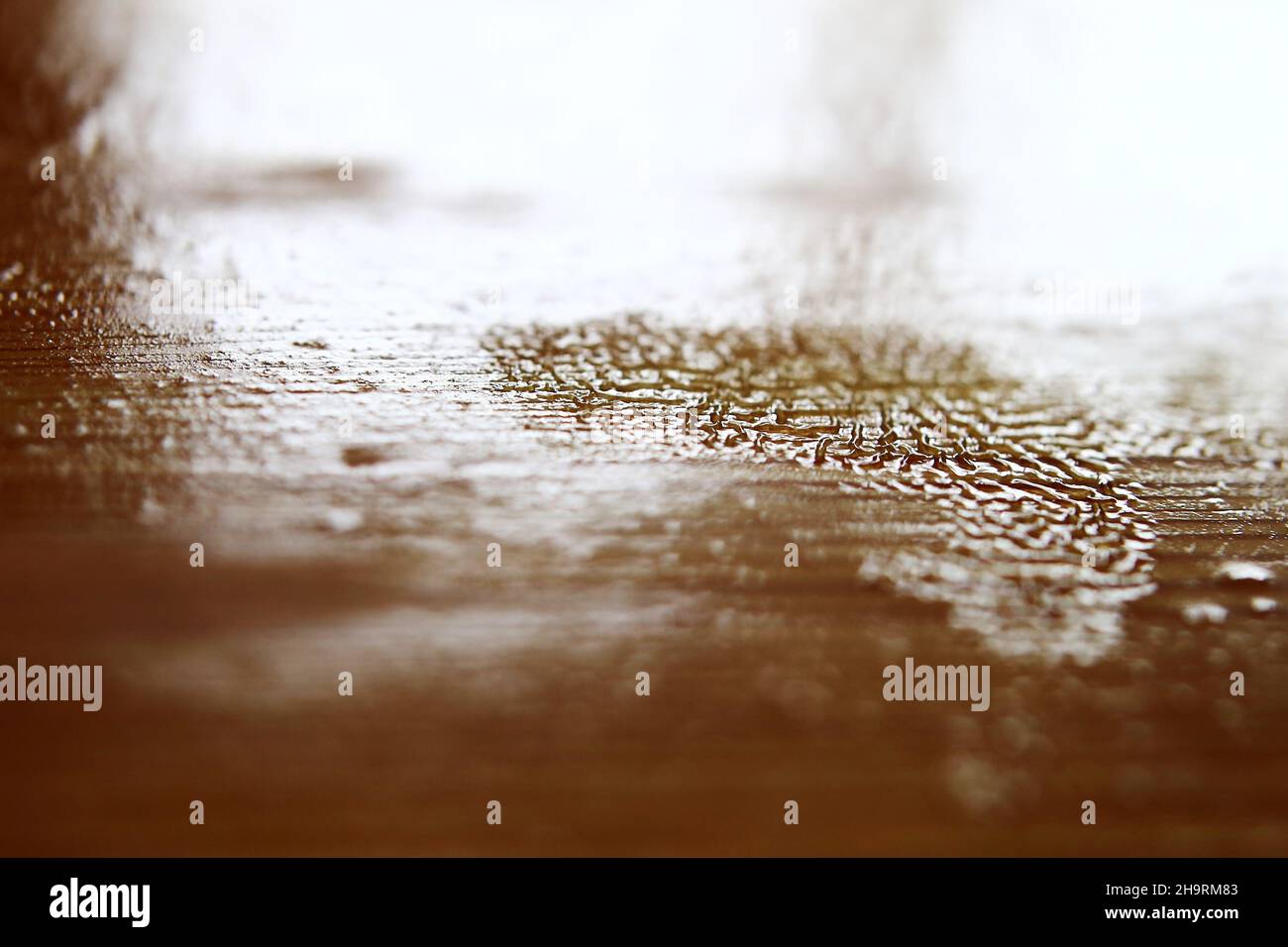 Wrinkled layer of linseed oil paint on wooden surface Stock Photo Alamy