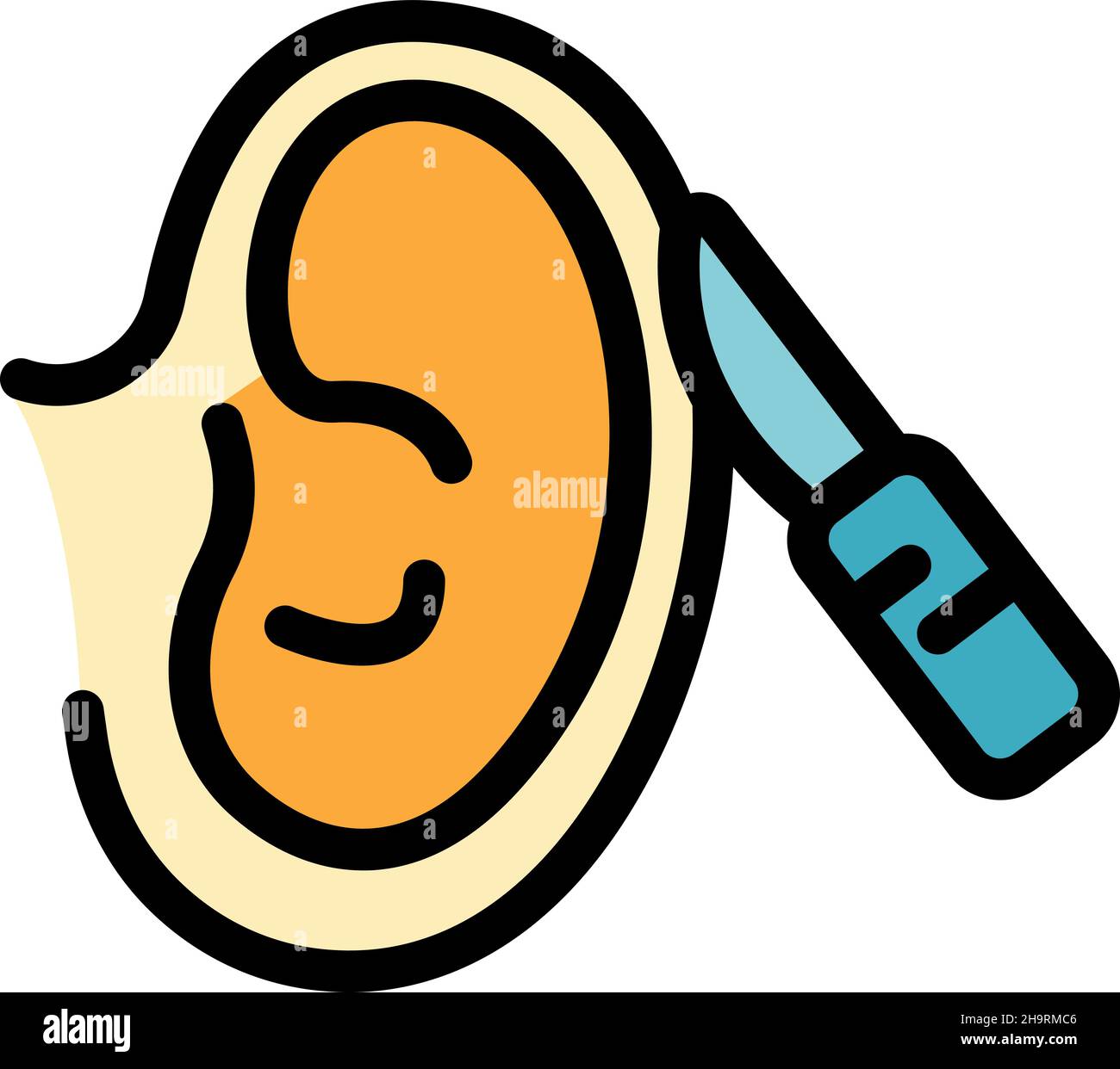 Ear correction icon. Outline ear correction vector icon color flat ...