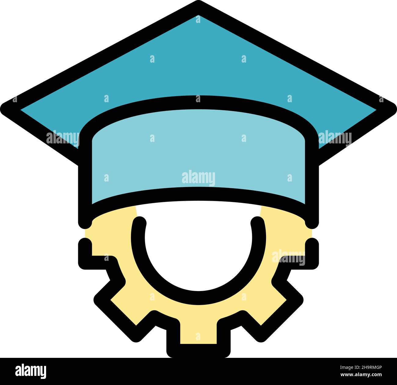 Gear wheel graduation icon. Outline gear wheel graduation vector icon ...