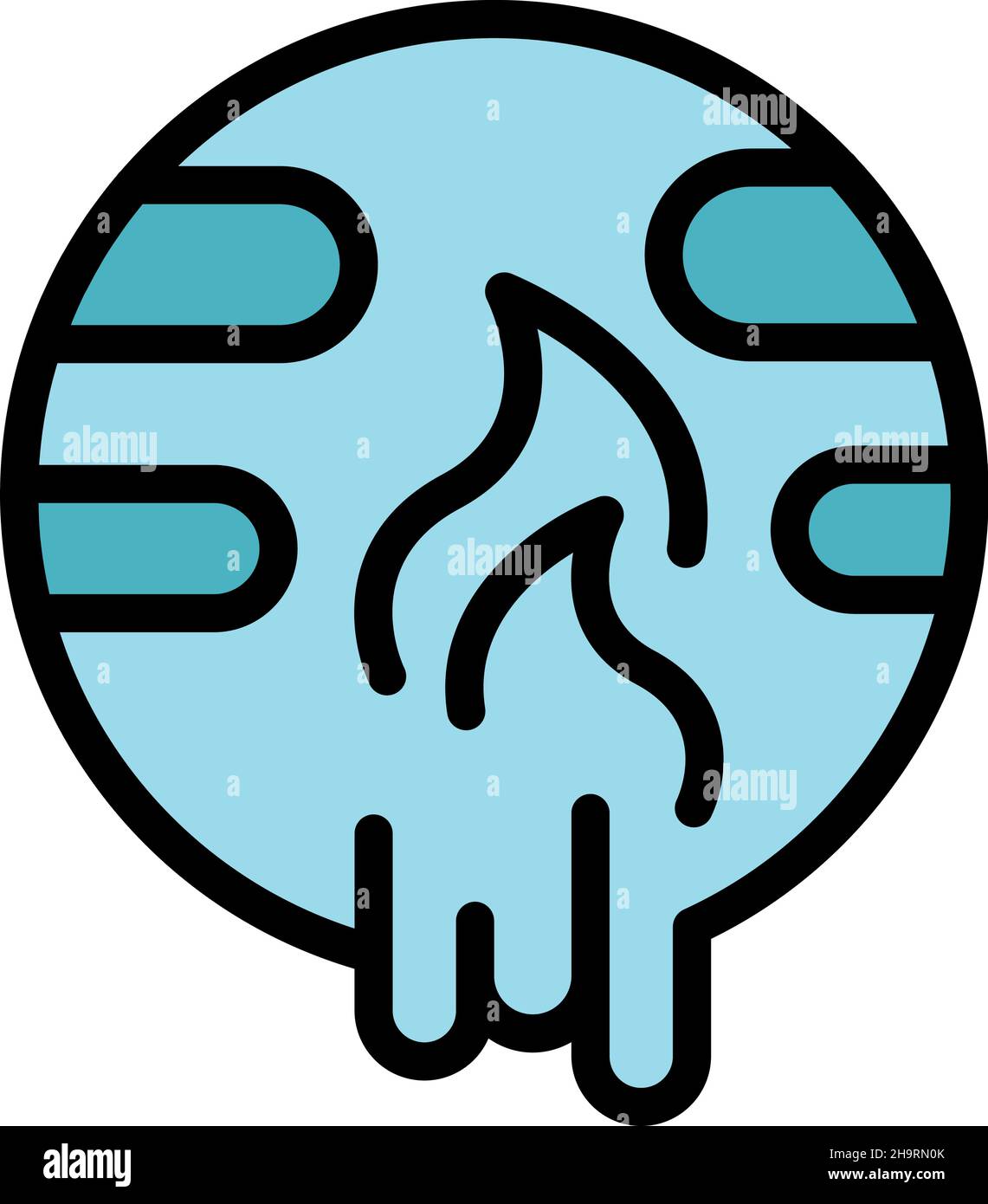 Global warming icon. Outline global warming vector icon color flat ...