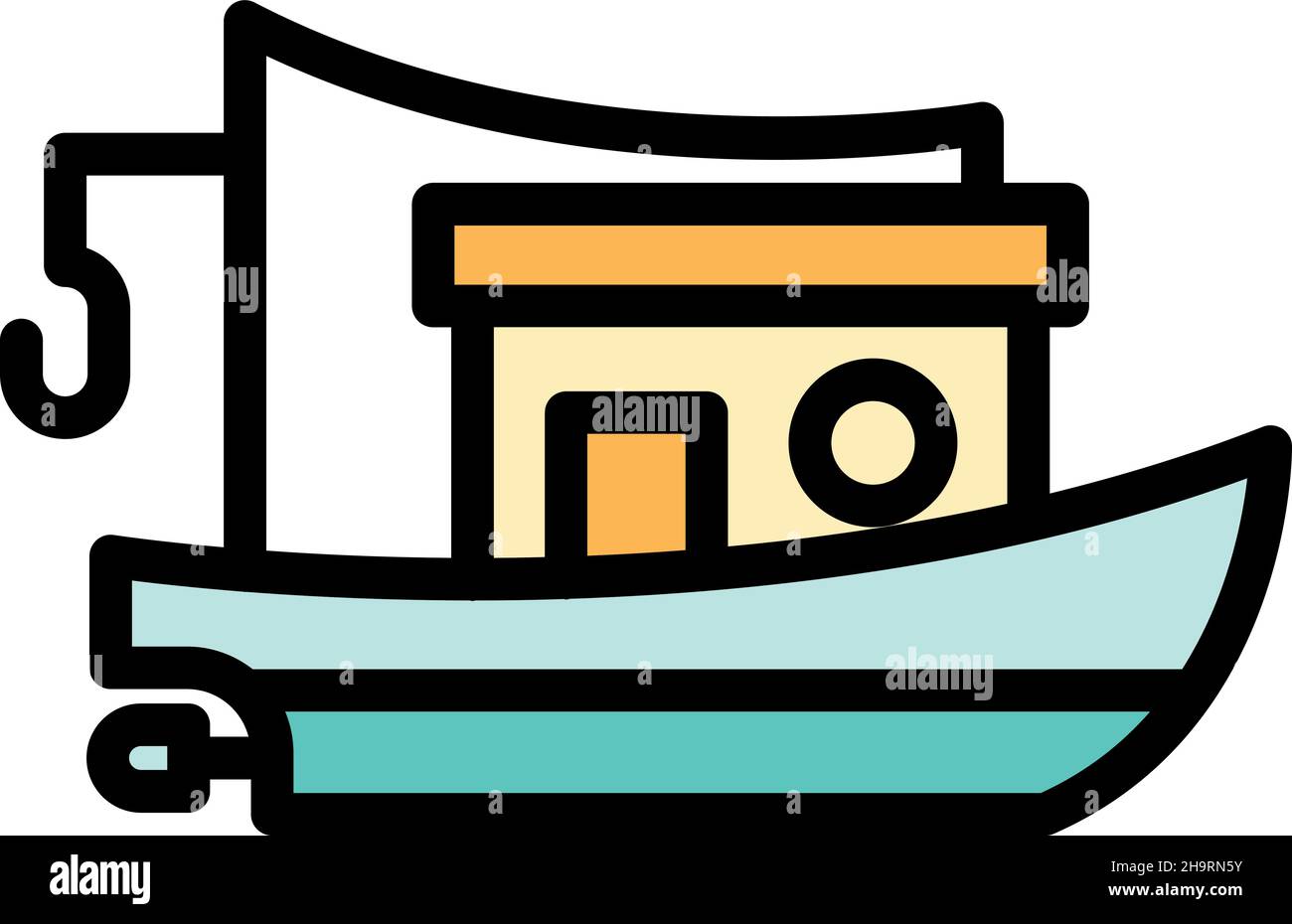 Business fishing boat icon. Outline business fishing boat vector icon ...