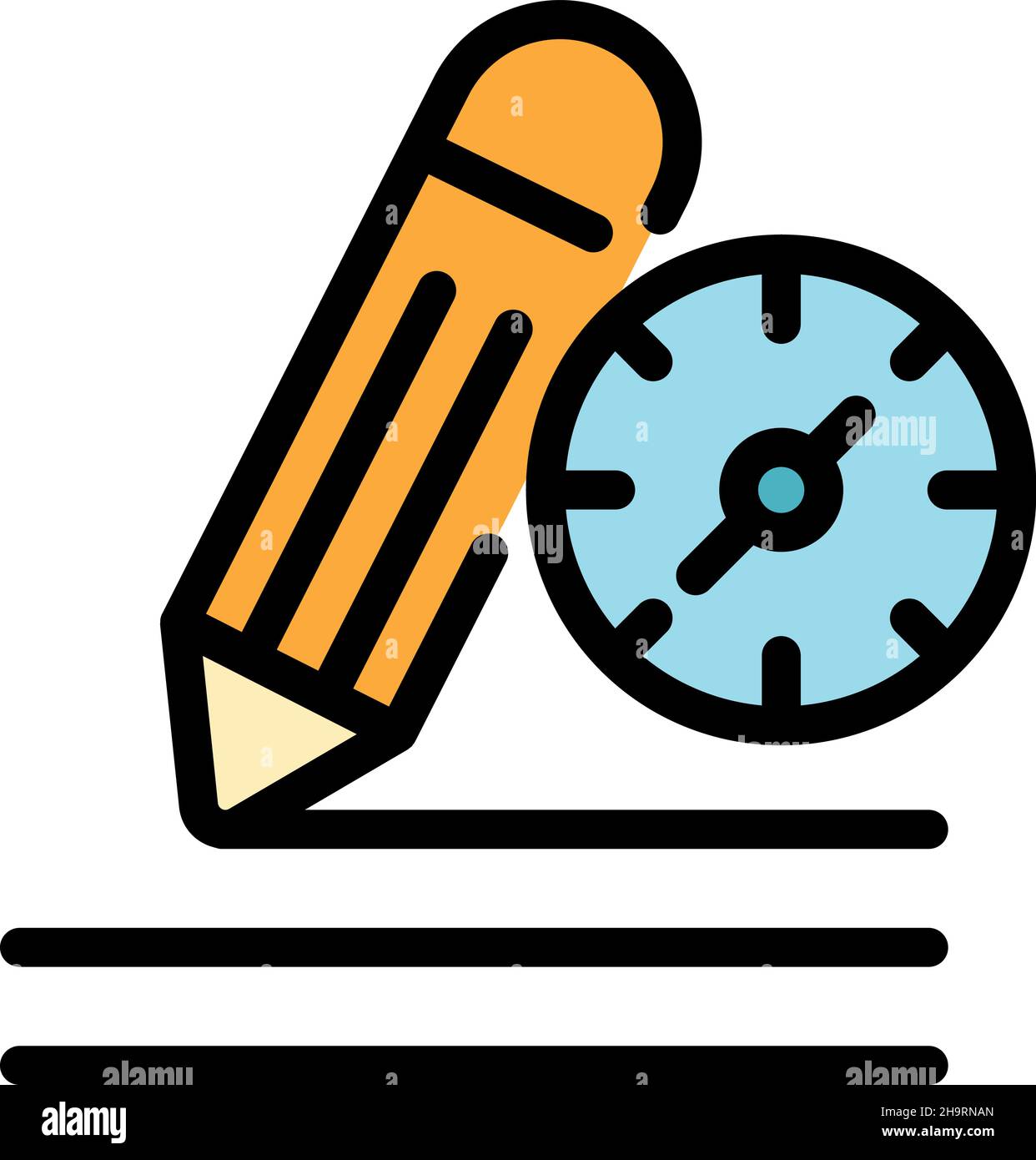 Fast pen writing icon. Outline fast pen writing vector icon color flat ...