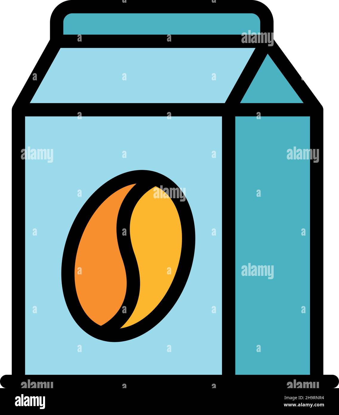 Kitchen coffee pack icon. Outline kitchen coffee pack vector icon color flat isolated Stock Vector