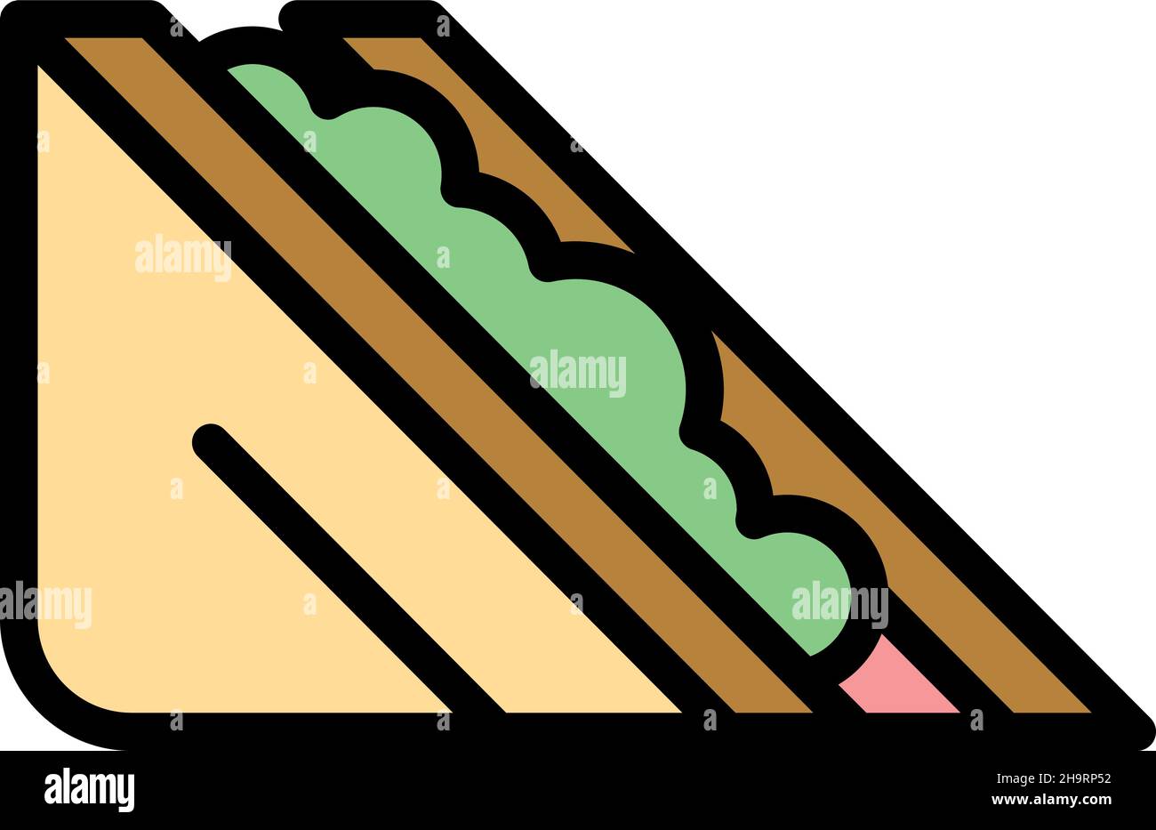 Ham Sandwich Icon Outline Ham Sandwich Vector Icon Color Flat Isolated