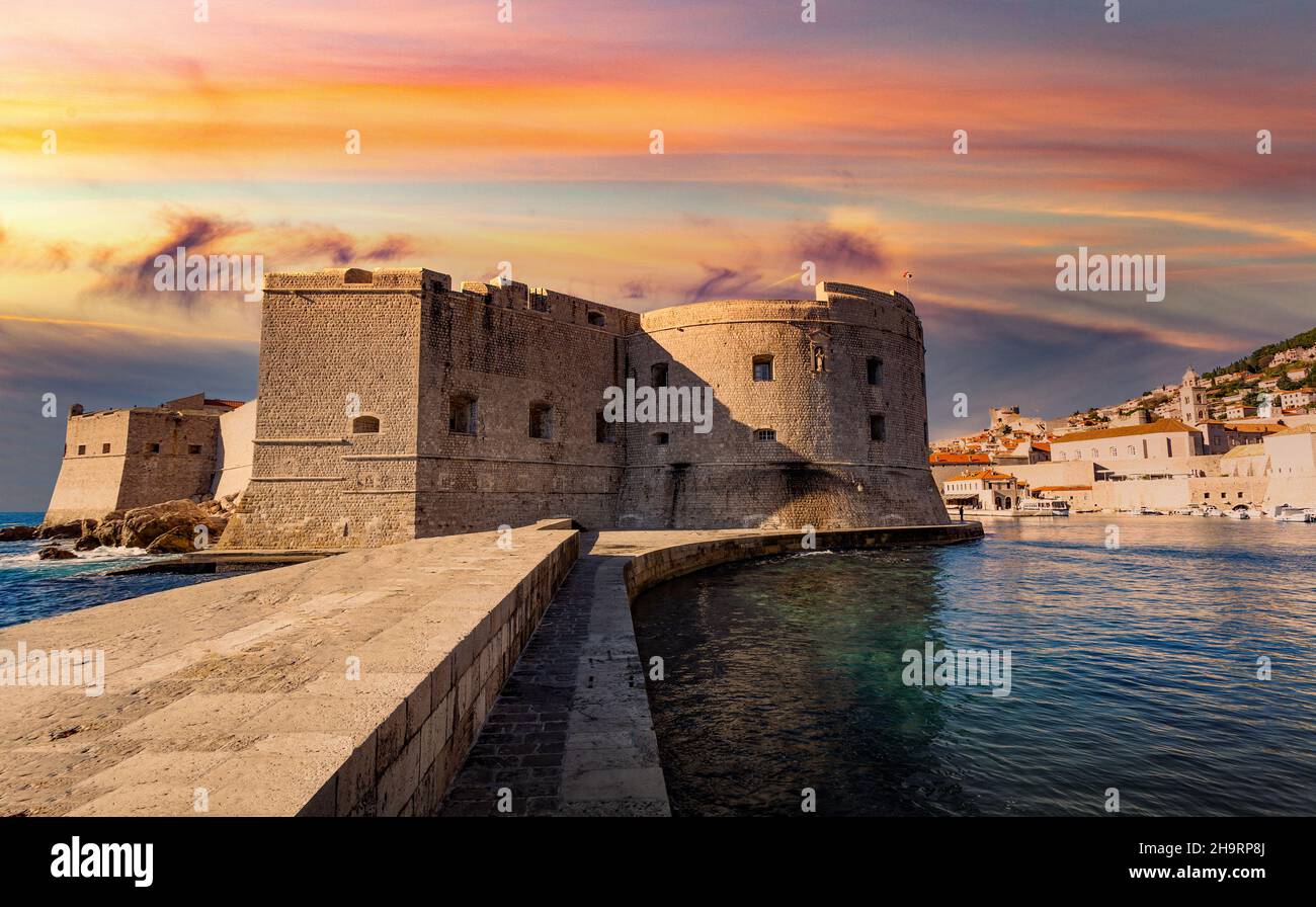 View of the Fort St. John. Dubrovnik. Croatia. Stock Photo
